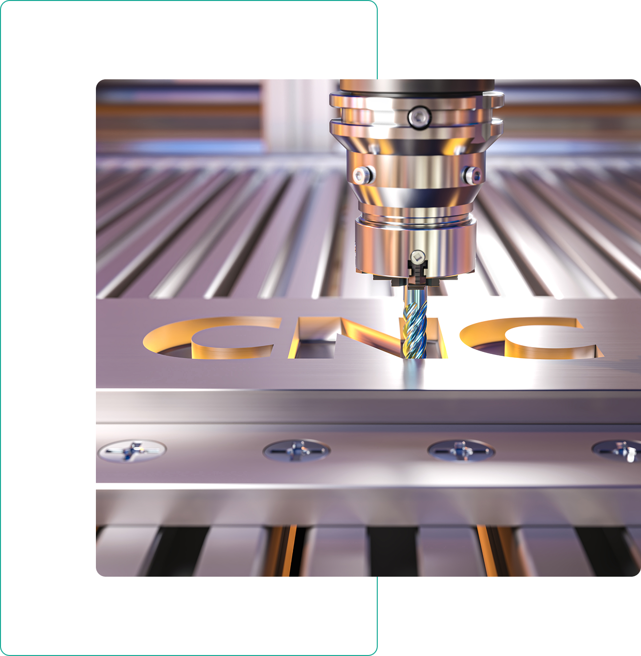 Metal engraving by CNC equipment