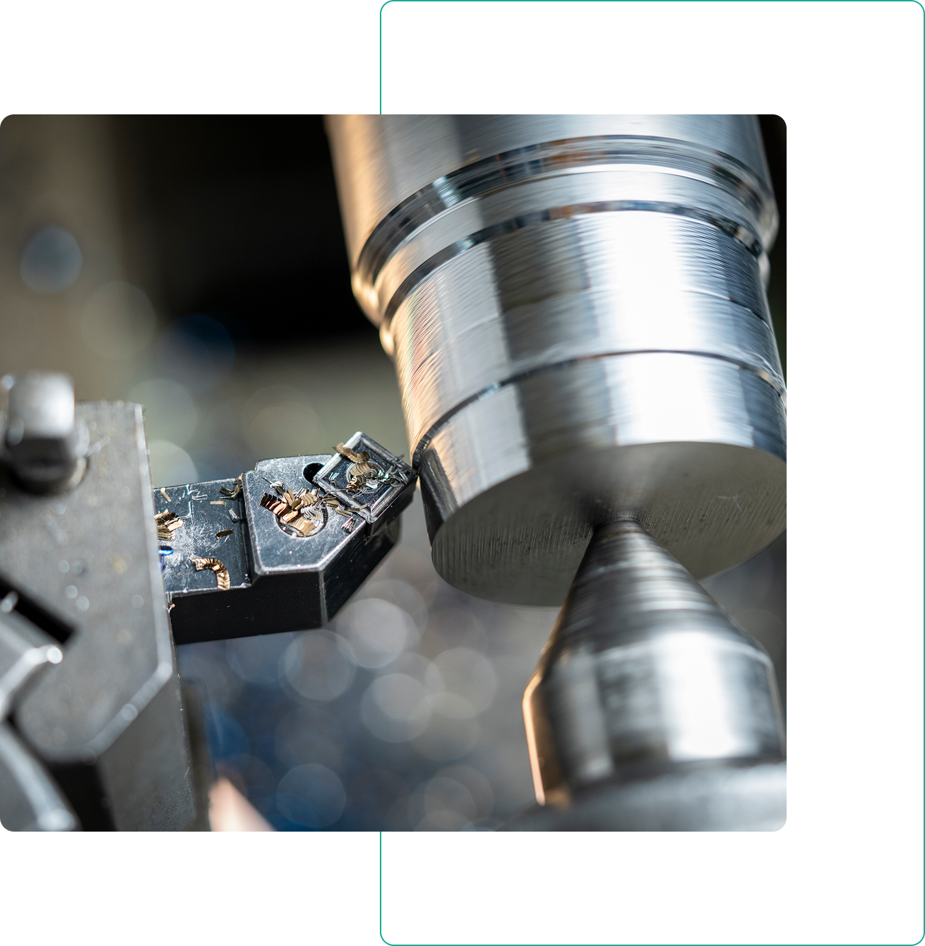 Close-up of metalworking process