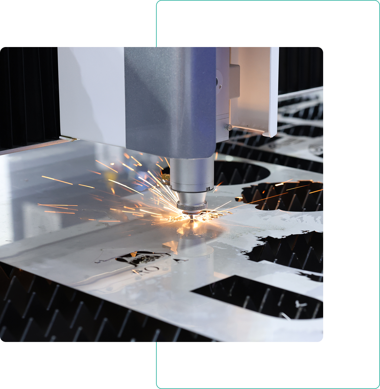 CNC machine cutting metal