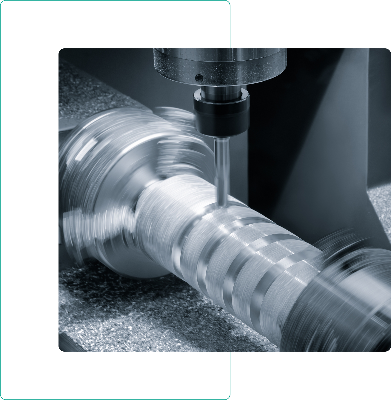 Industrial metalworking process in action